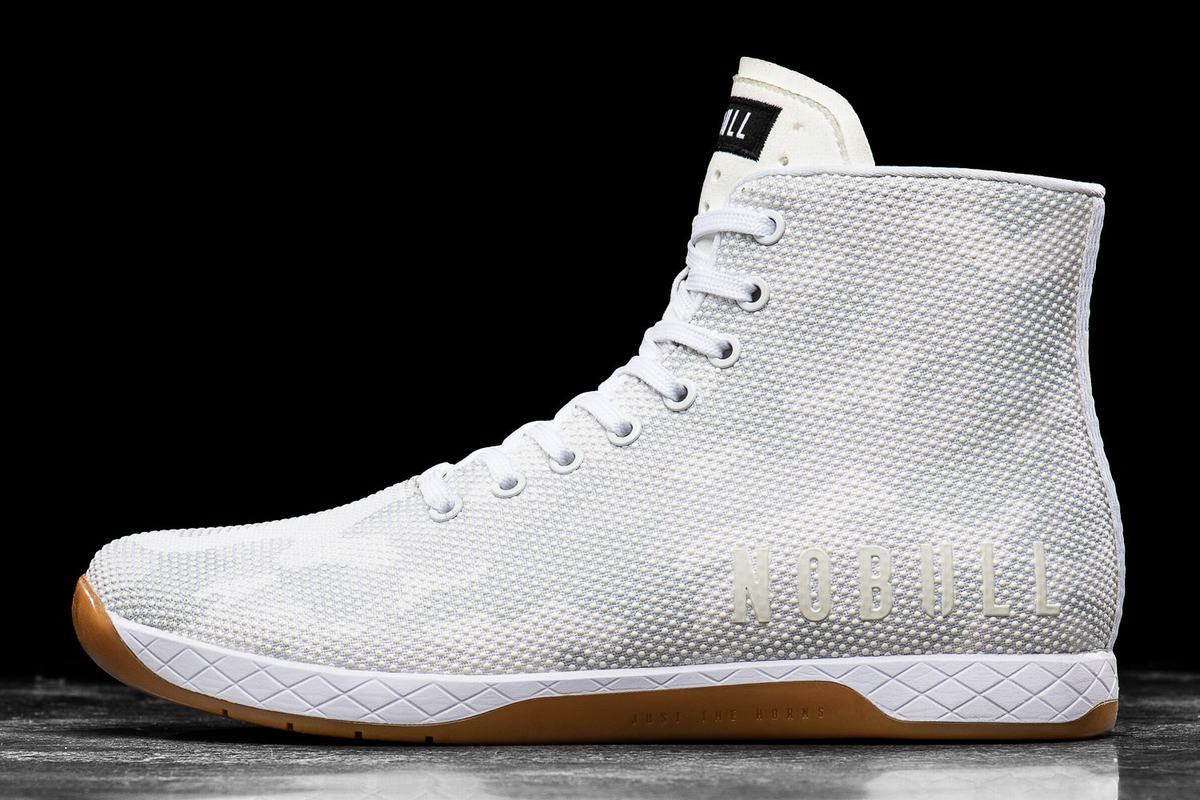 Nobull High-Top Women\'s Trainers White Camo | Australia (CX9026)